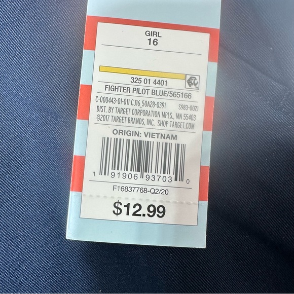 Cat & Jack Girls Straight leg Navy Blue Uniform pant chino - NWT size 16 (pair) - Picture 4 of 7